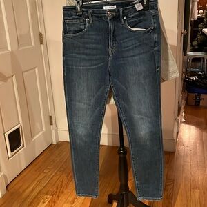 Good American size 14 blue high waist  Good Legs cropped with stretch